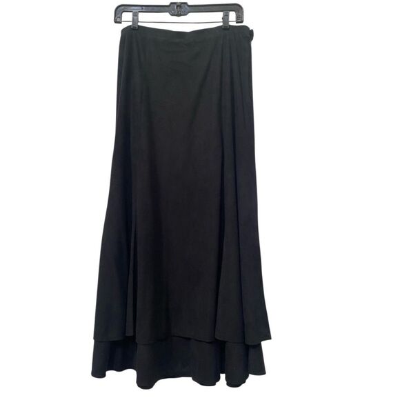 J Jill Maxi hi-low Faux Suede Black Skirt, XL. NWT. Elegant - Picture 1 of 12